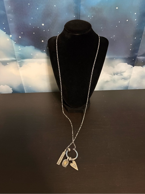 thirty-one Jewelry - Silver toned charm necklace by Thirty One JK bar believe and “W” heart charm. PO